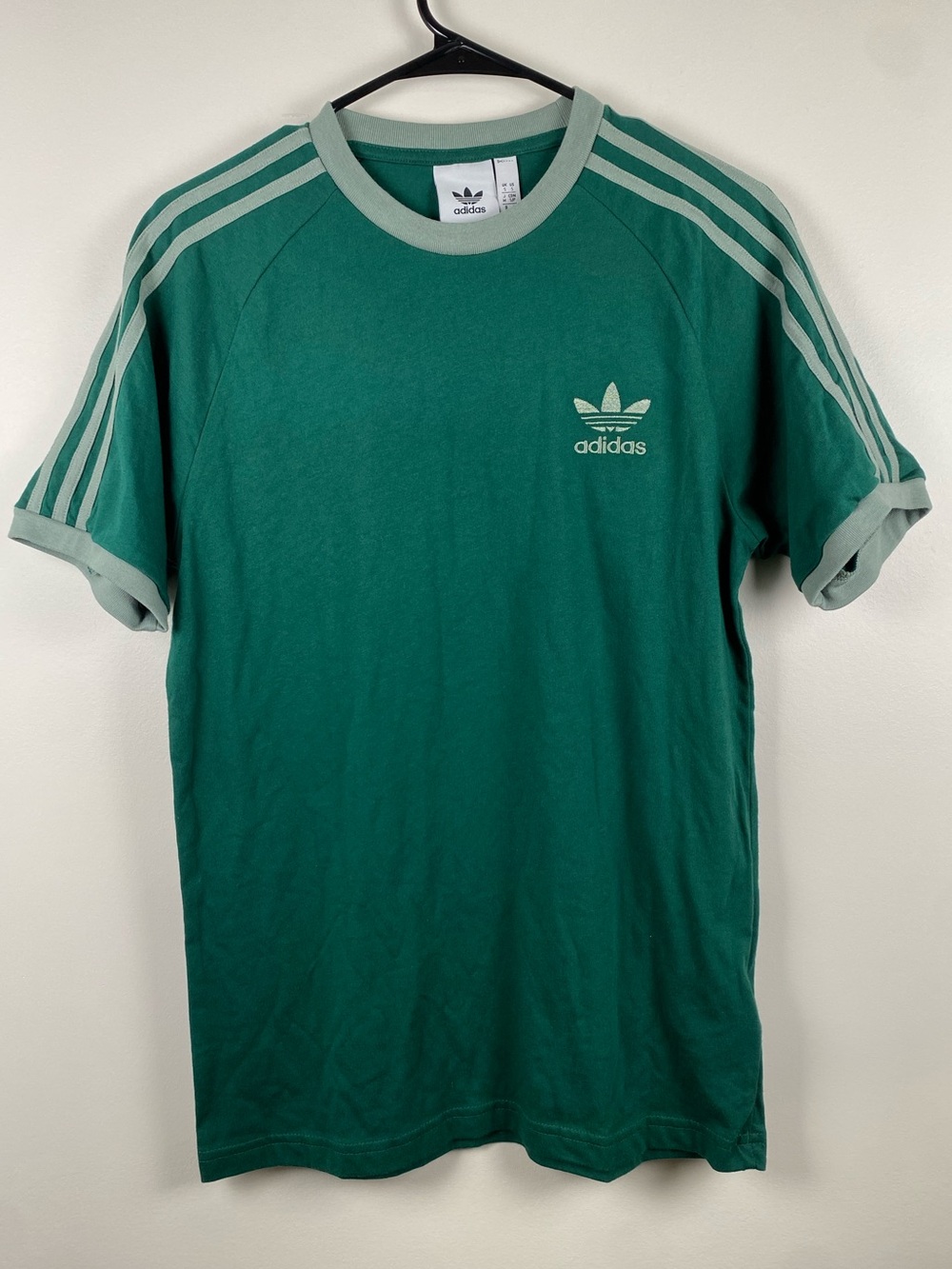 NWT Adidas Men's Green 3 Stripes Tee Small